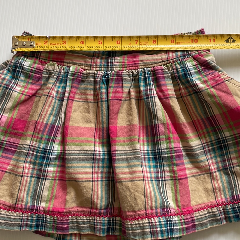 Cherokee tan, pink & blue plaid skirt. Girls size small 6 - 6x - Picture 3 of 8